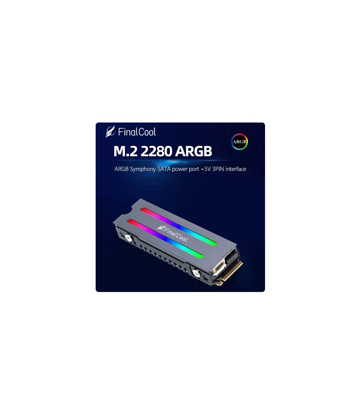 FinalCool Alüminyum ARGB M.2 SSD Soğutucu