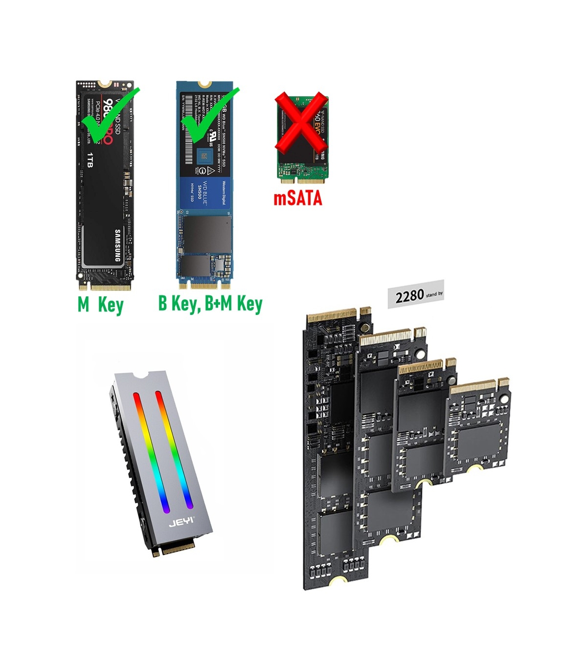 JEYI M.2 SSD Soğutucu | NVMe SSD Heatsink Alüminyum Soğutma
