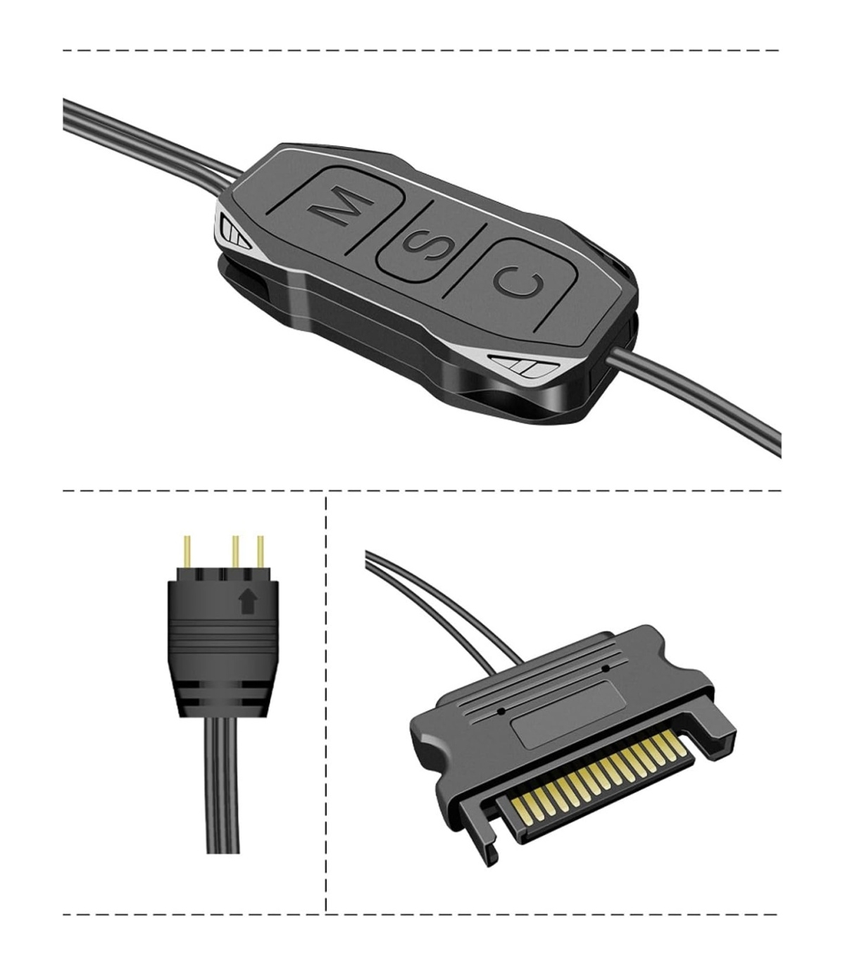 Gamepower ARGB Kontrolcü 5V 3Pin – Tuş Kontrollü RGB Hub