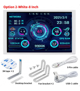 TurZX 8″ (20.32 cm) Smart Screen – USB Akıllı LCD Panel