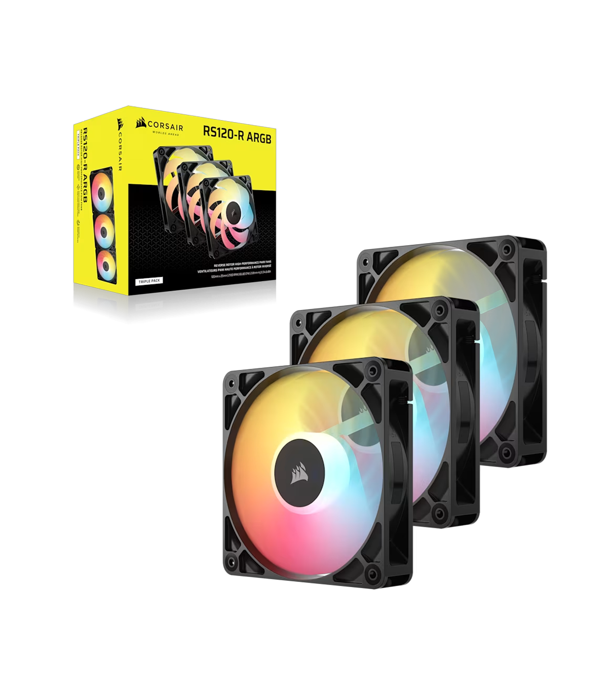 CORSAIR RS120-R ARGB 120mm PWM Reverse Beyaz Üçlü Kasa Fanı