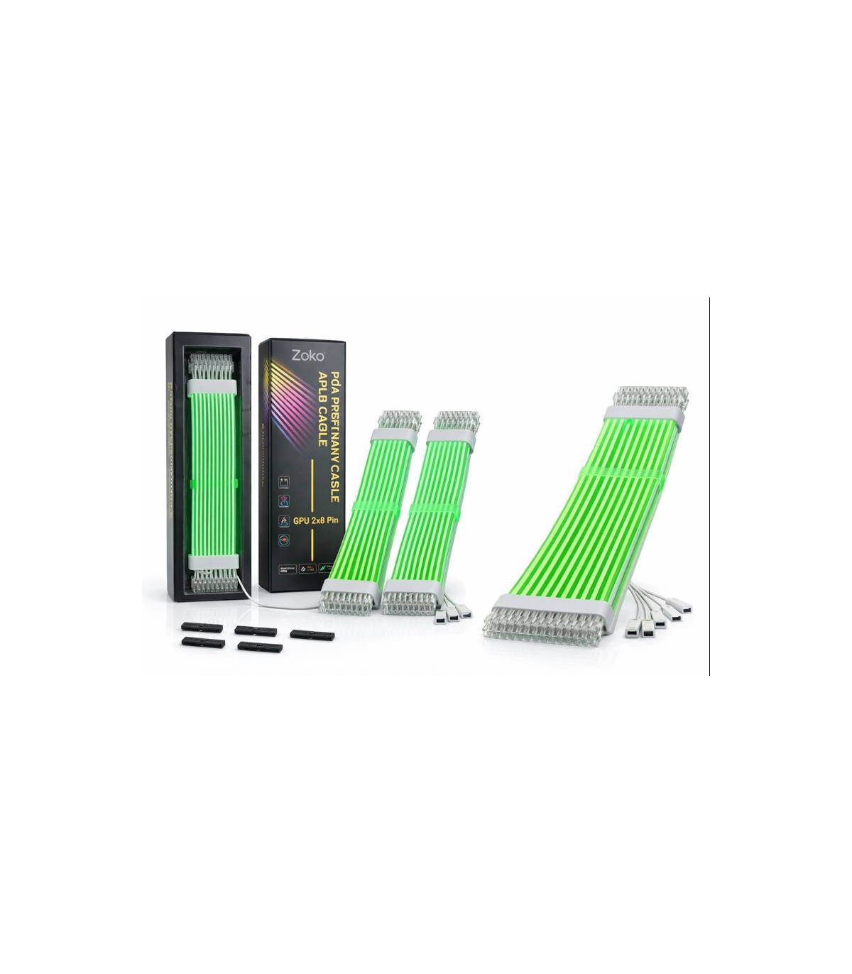 3x8 Ekran Kartı GPU Sleeve Kablo Seti – ARGB Silikon Kaplama