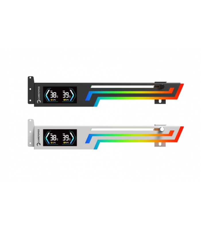 Gamepower Heatsync ARGB LCD GPU Tutucu Beyaz Siyah – Ekran Kartı Destek Aparatı