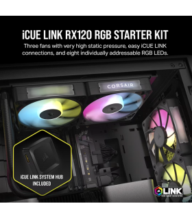 iCUE LINK RX120 RGB 120mm PWM Fan Triple Starter Kit | 3'lü RGB Kasa Fanı