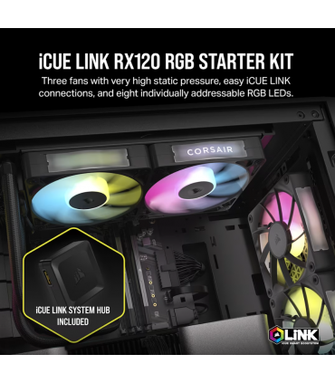iCUE LINK RX120 RGB 120mm PWM Fan Triple Starter Kit | 3'lü RGB Kasa Fanı