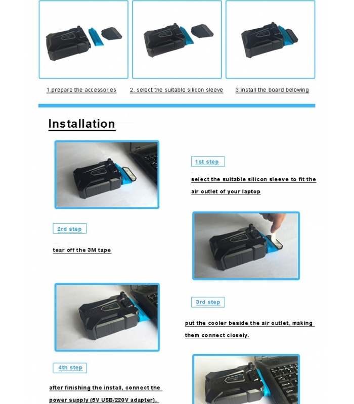 Laptop Soğutucu USB 5V Ayarlanabilir Fanlı Notebook Soğutucu