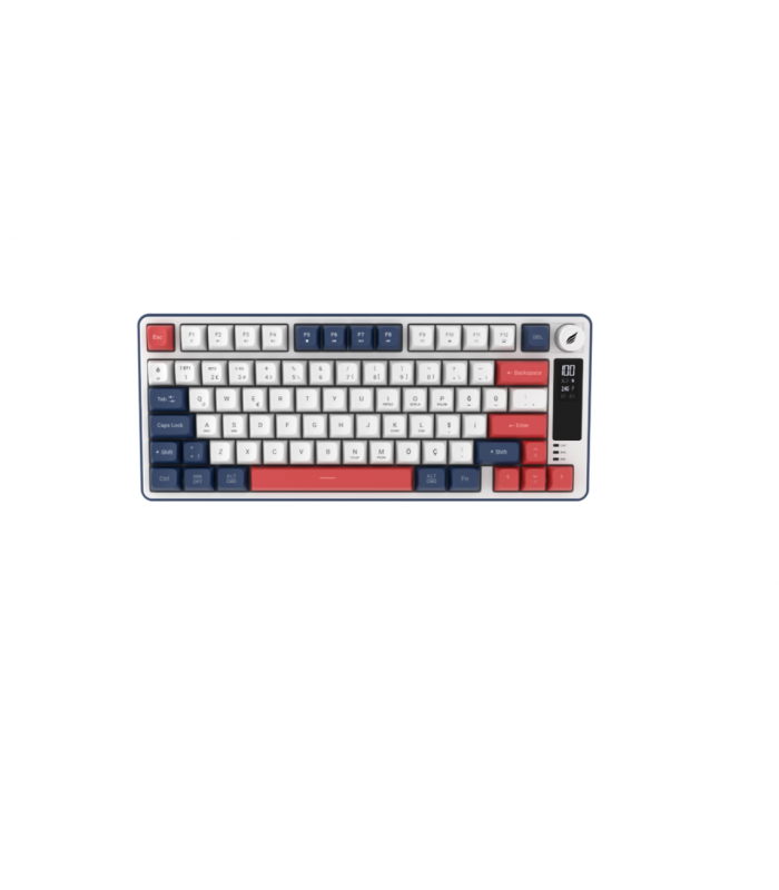 Kablosuz/Bluetooth Mavi Kırmızı %75 Türkçe Gaming Klavye