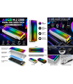 ARGB M.2 NVMe SSD Soğutucu Gri Gümüş Infinity Ayna