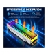 ARGB M.2 NVMe SSD Soğutucu Gri Gümüş Infinity Ayna