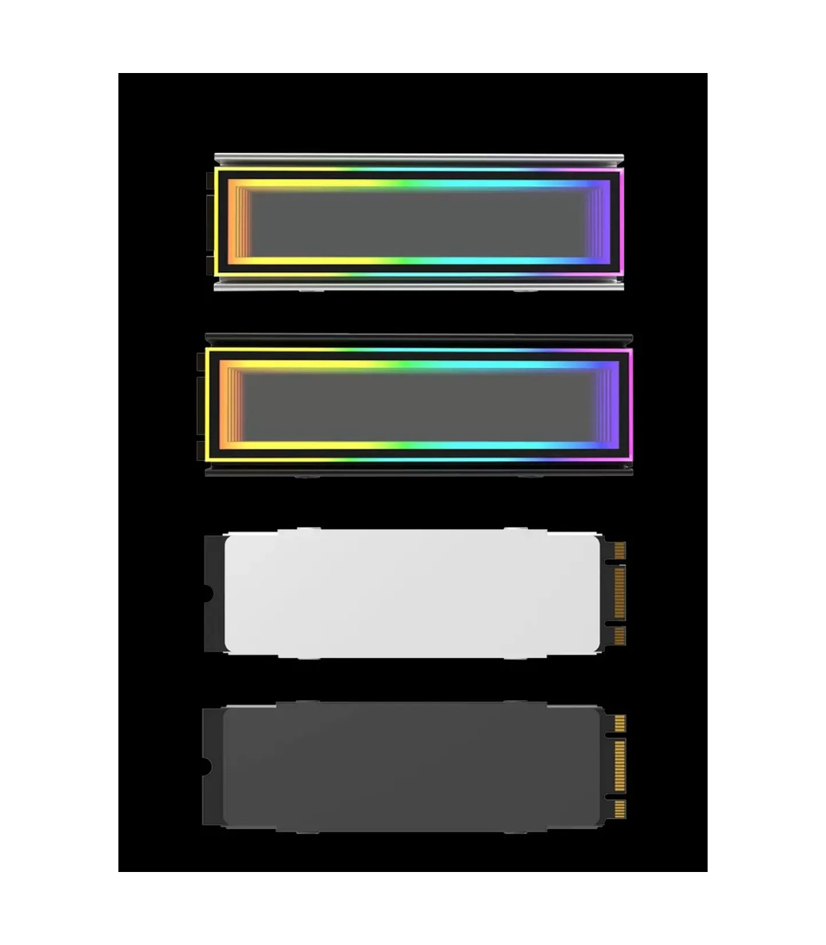 ARGB M.2 NVMe SSD Soğutucu Gri Gümüş Infinity Ayna