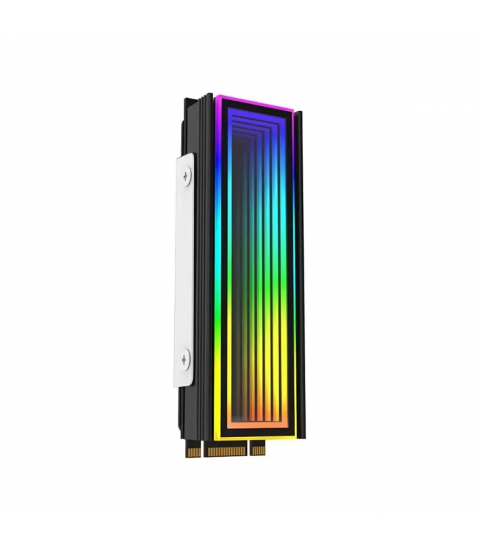 ARGB M.2 NVMe SSD Soğutucu Gri Gümüş Infinity Ayna
