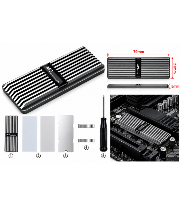 M.2 NVMe 2280 SSD Alüminyum Soğutucu | Bilgisayar Modifiyesi